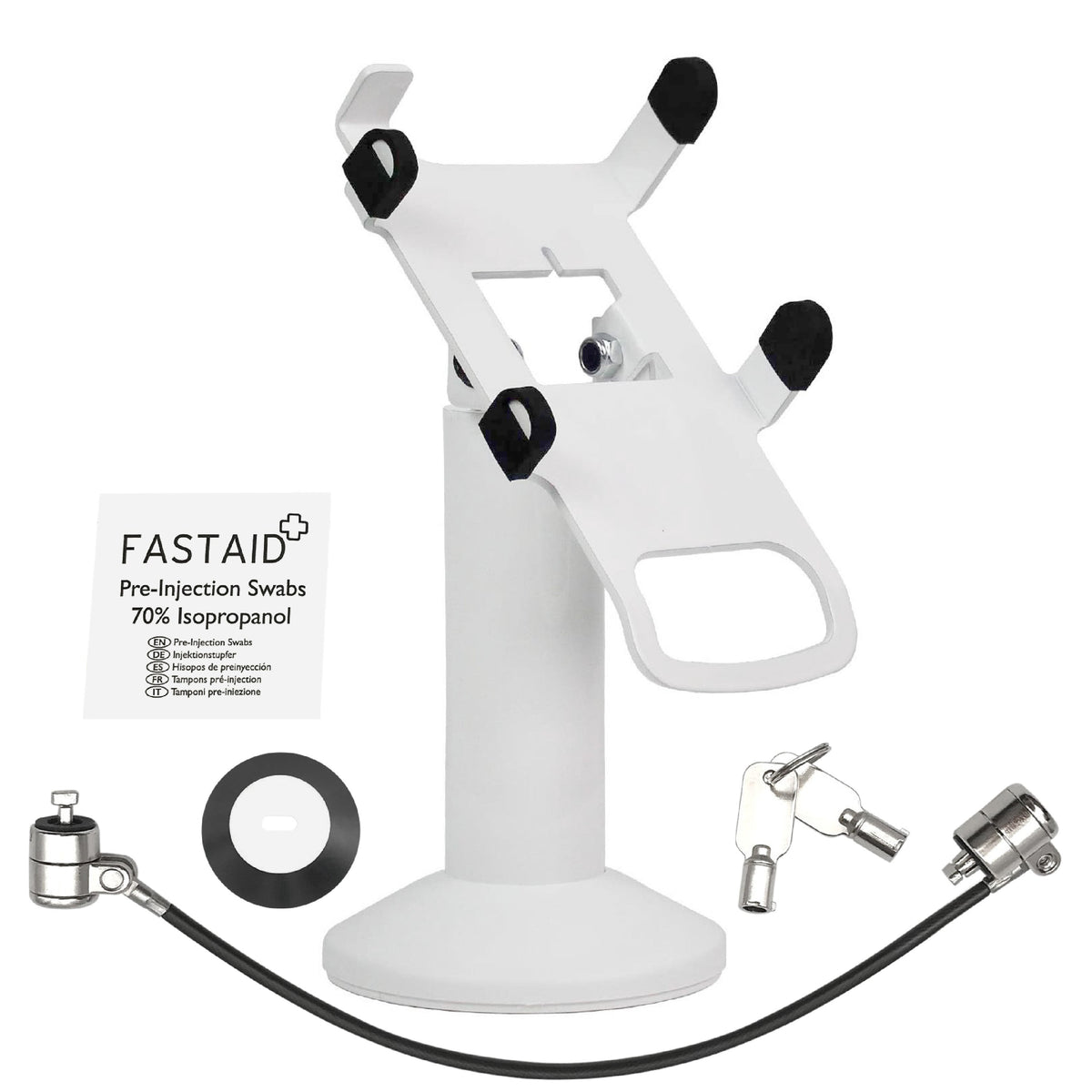 Dejavoo Z3/Z6 stand, swivel & tilt with tether lock (white)