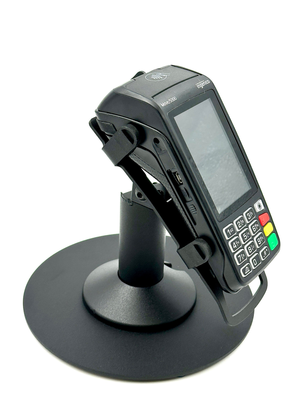 Ingenico Move 3500/5000 stand, low freestanding swivel & tilt with round plate, view 2