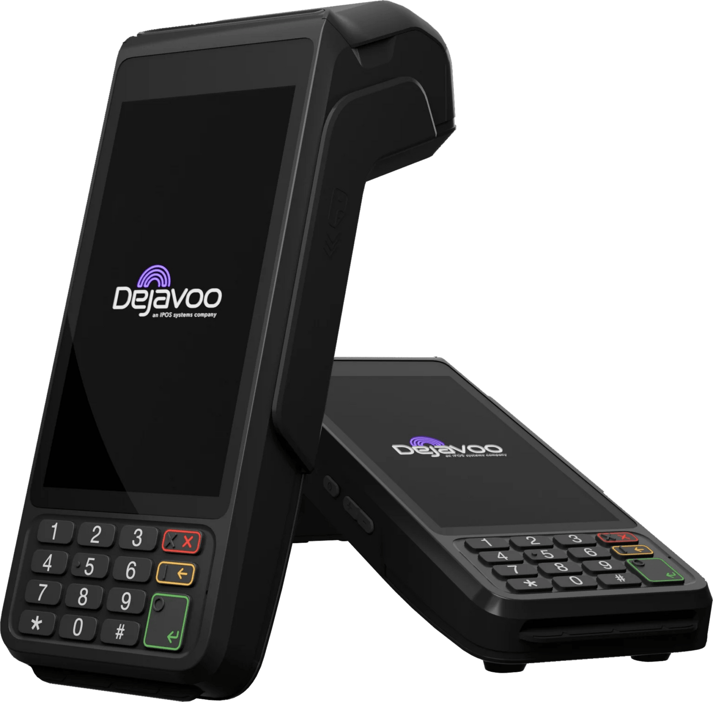 Black Dejavoo P3 Android POS terminal with touchscreen and keypad