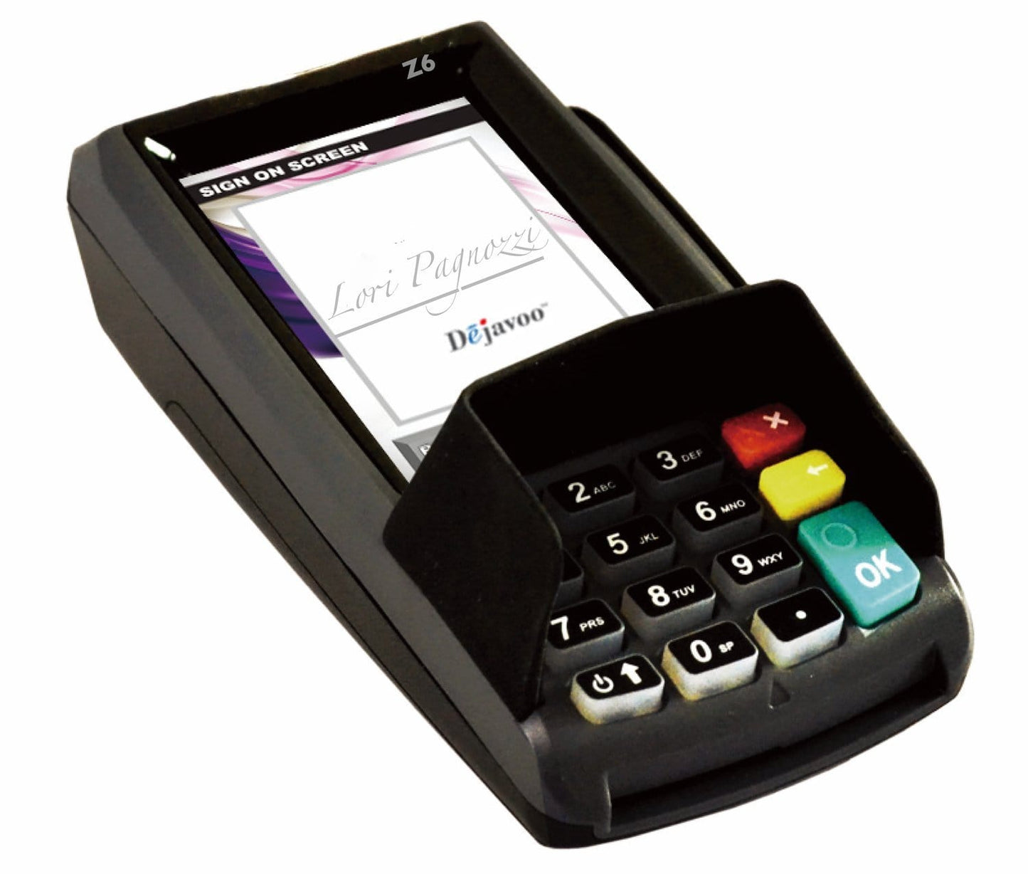 Refurbished Dejavoo Z6 EMV CTLS Pin Pad Terminal with color touchscreen