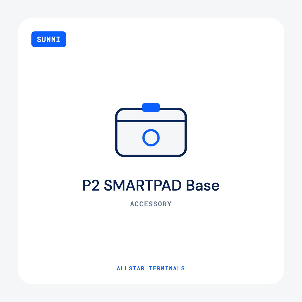 SUNMI P2 SMARTPAD Base | Rotatable Counter Mount - Allstar Terminals