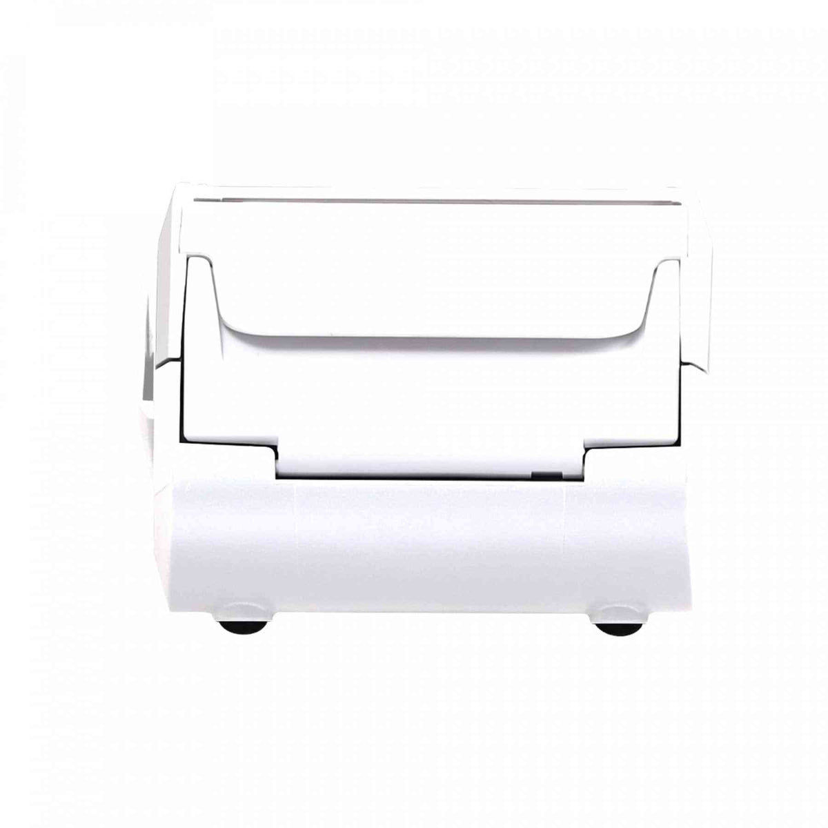 Compact white cash register with keypad and display