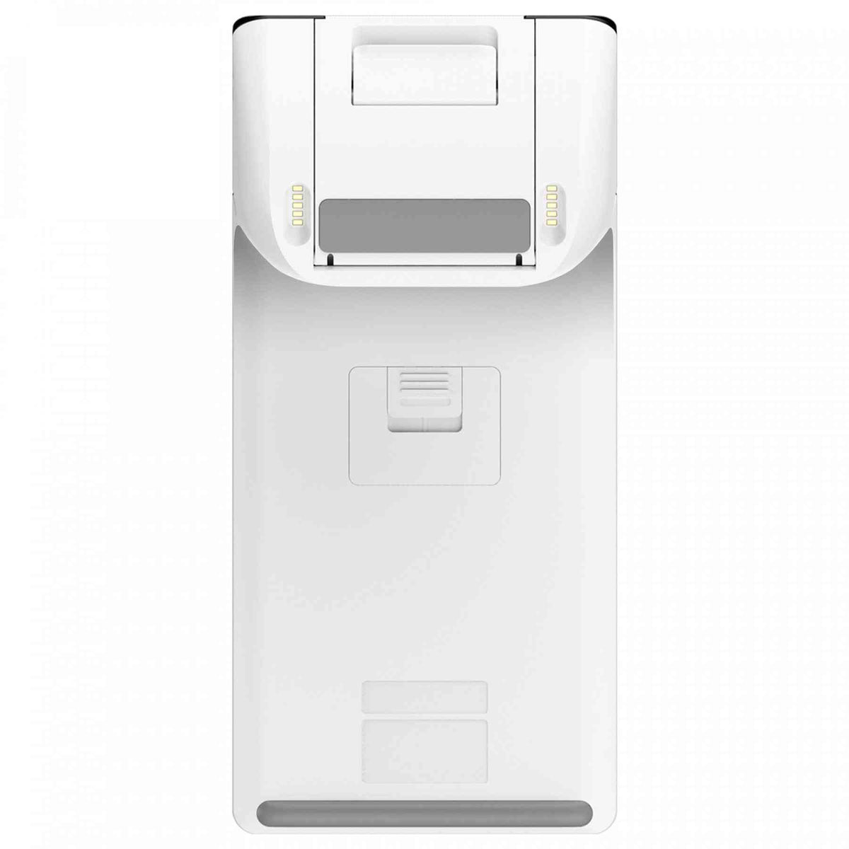 Compact white POS system with touchscreen display