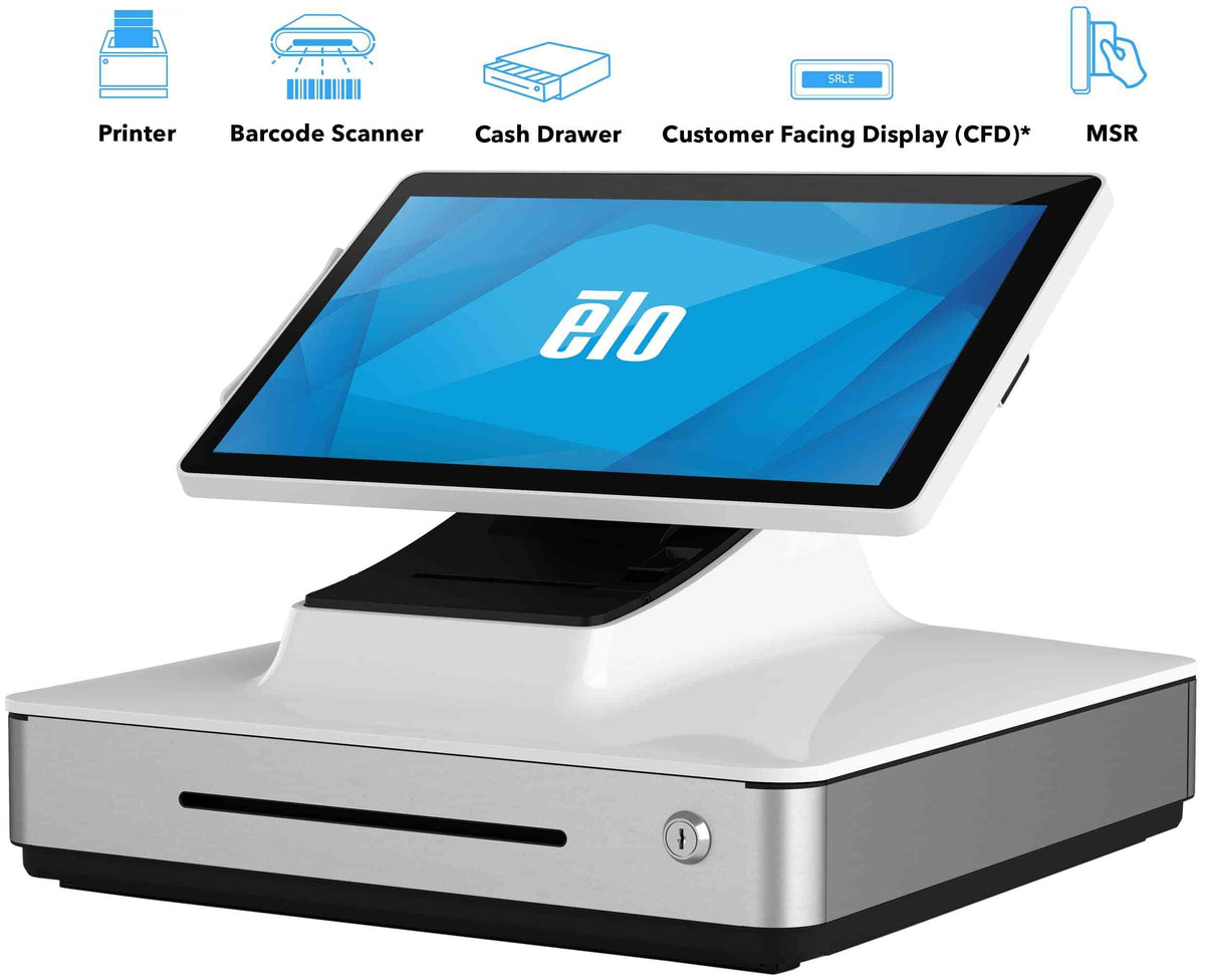 POS terminal with touchscreen and cash drawer