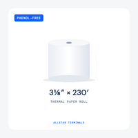 3 1/8" x 230' phenol-free thermal paper roll