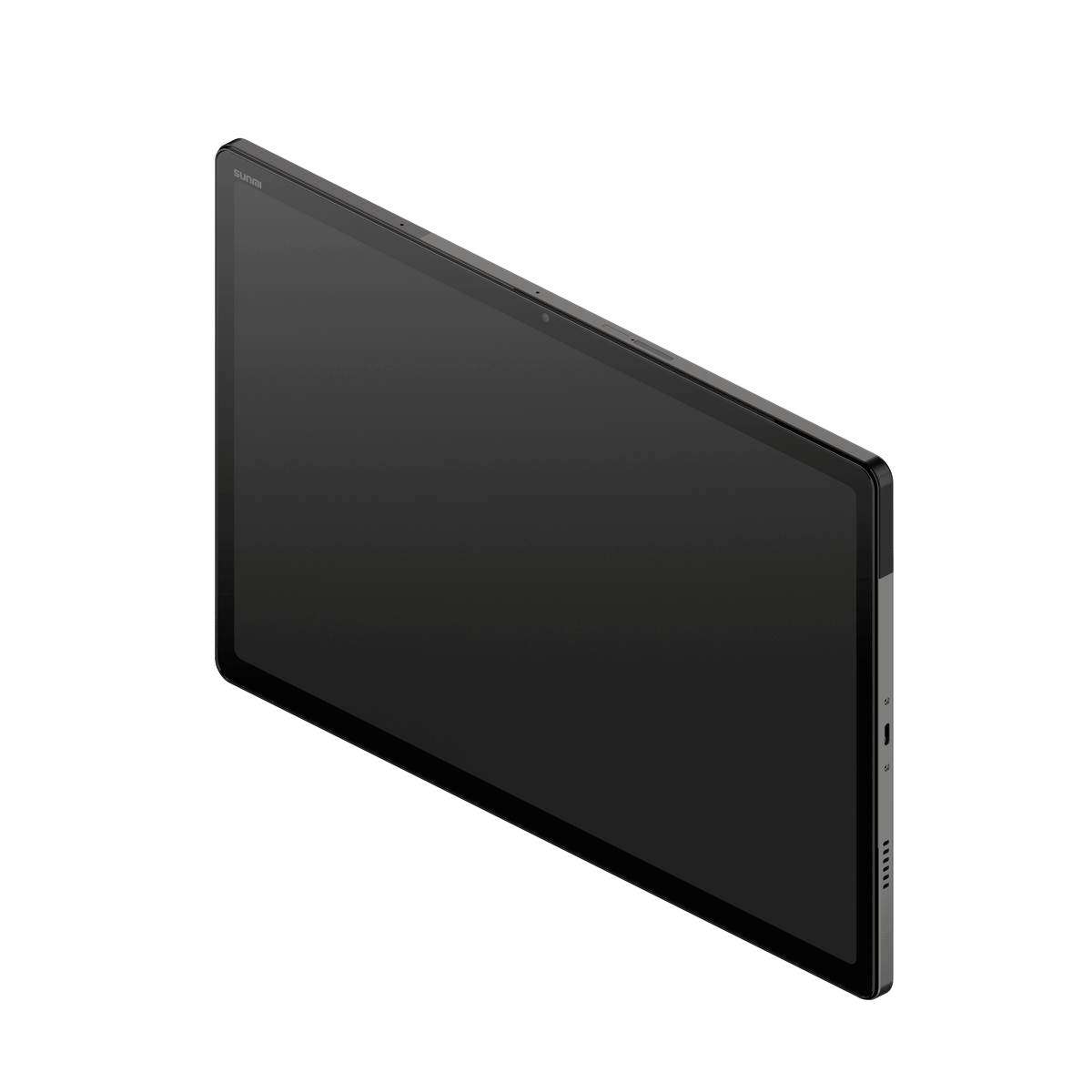 Close-up of SUNMI CPad 14 top edge showing ports and buttons