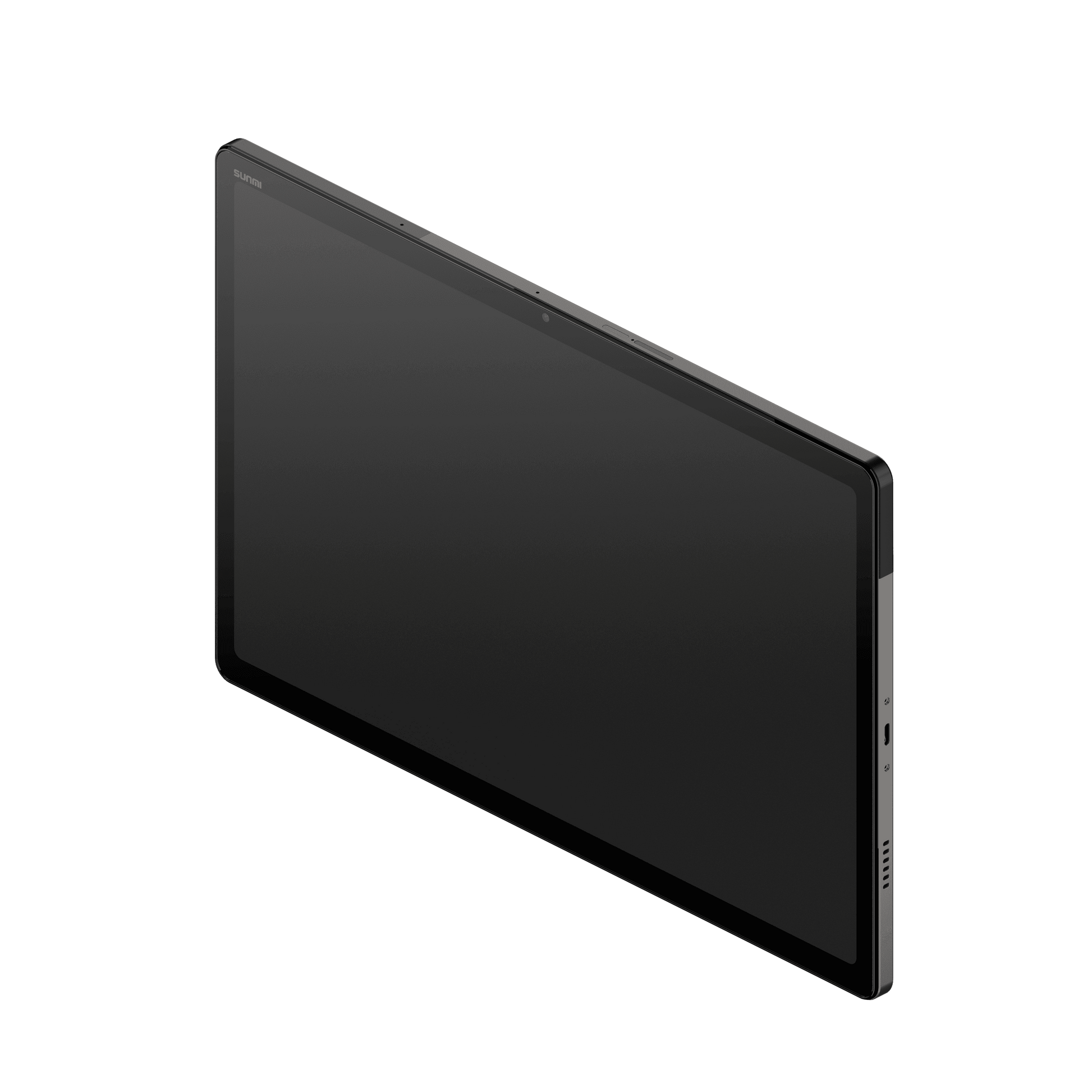 Close-up of SUNMI CPad 14 top edge showing ports and buttons