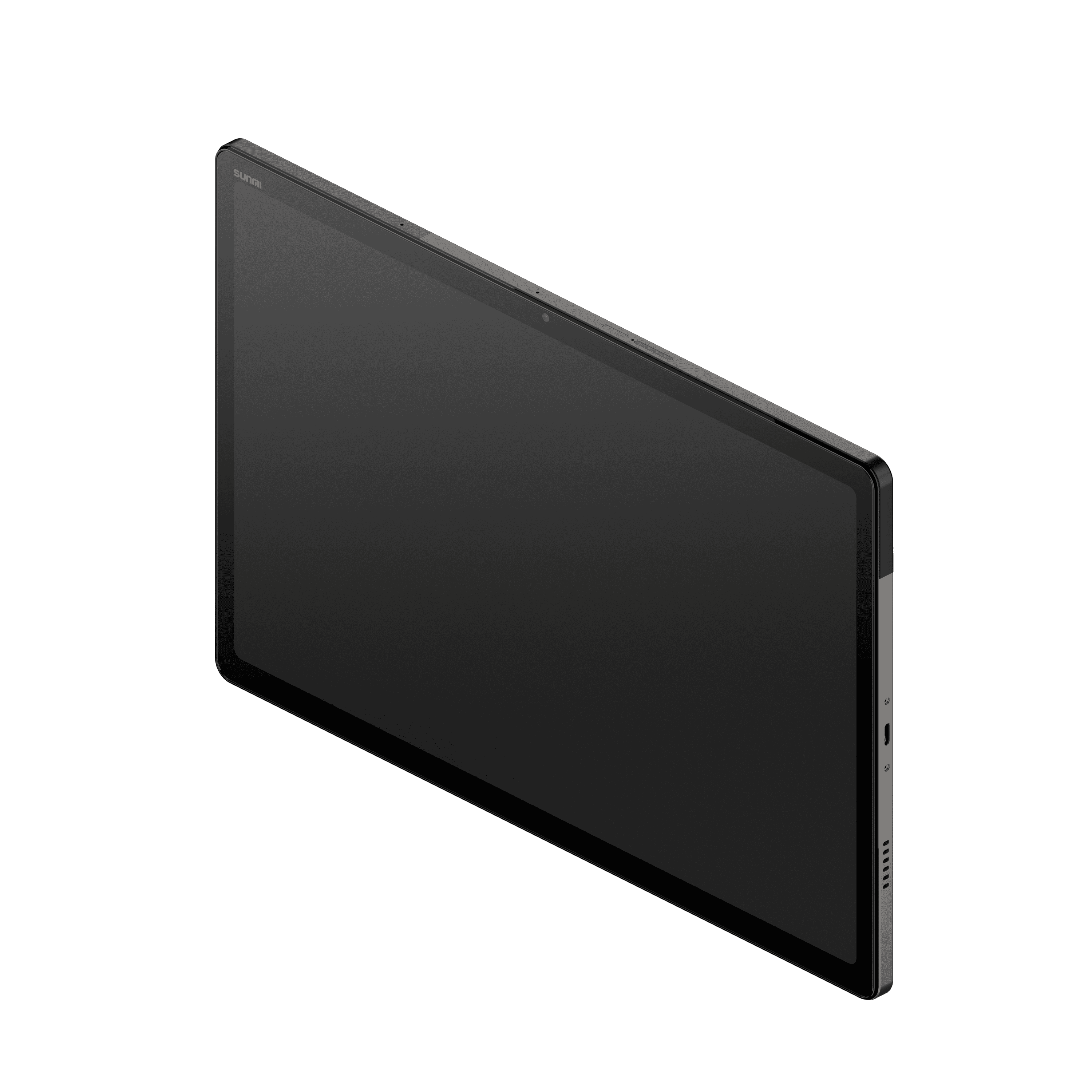 Close-up of SUNMI CPad 14 top edge showing ports and buttons