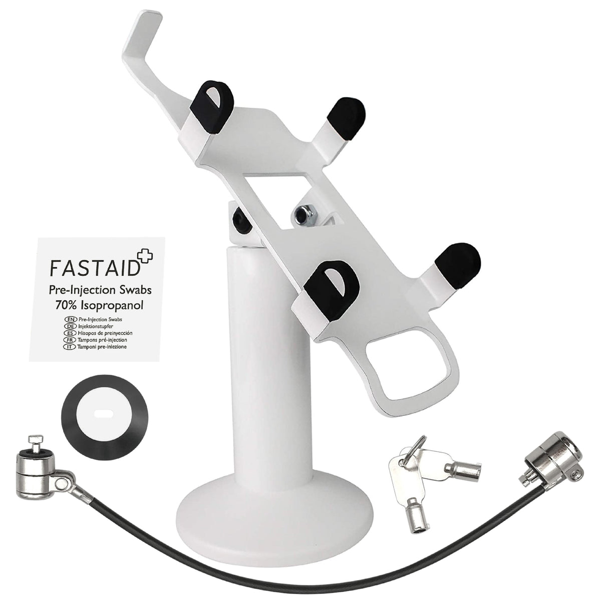 PAX A920/A920 Pro stand, swivel & tilt with tether lock (white)