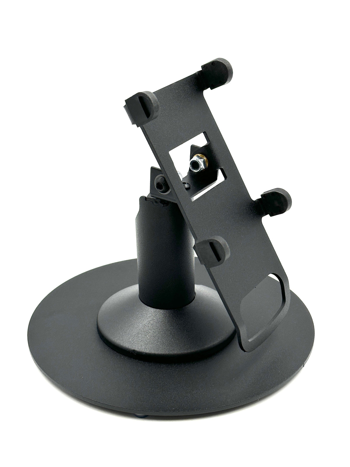 Verifone V400M stand, low freestanding swivel & tilt metal with round plate