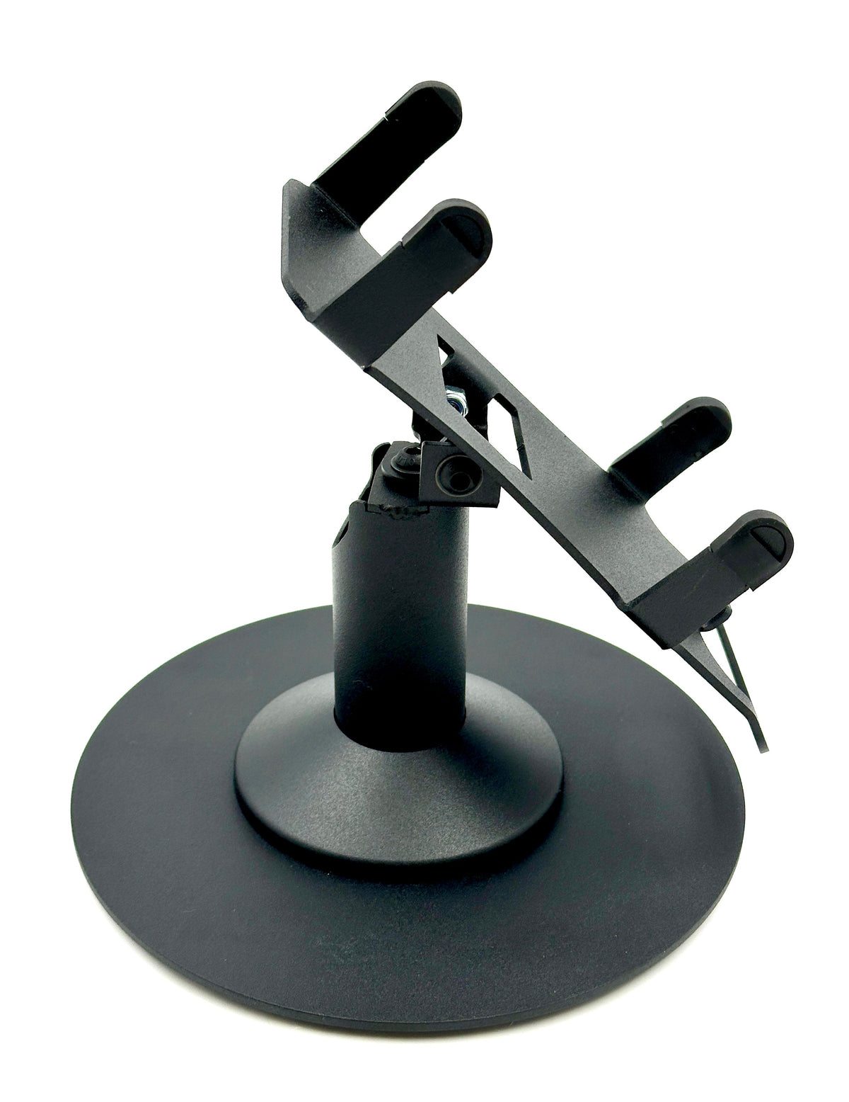 Verifone Vx520 stand, low swivel & tilt freestanding with round plate, view 3