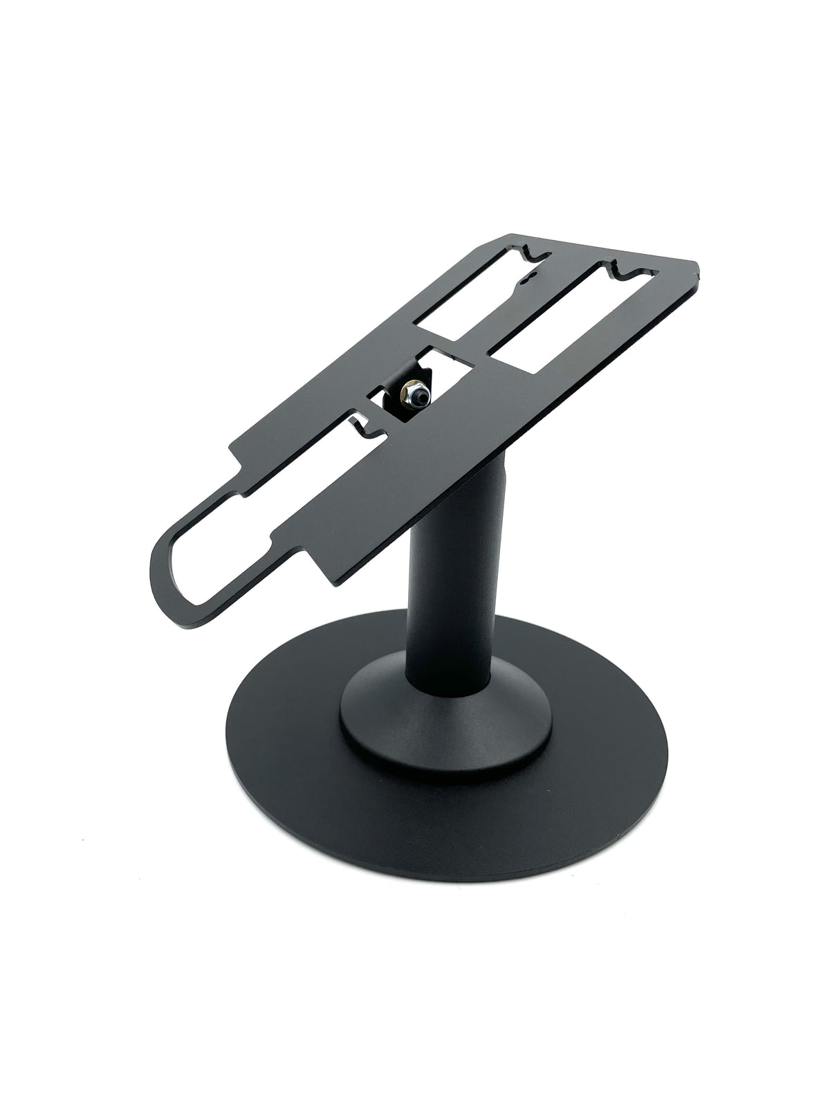 Verifone MX915/MX925/M400/M440 stand, freestanding swivel & tilt with round plate (fits mx915/mx925), view 2