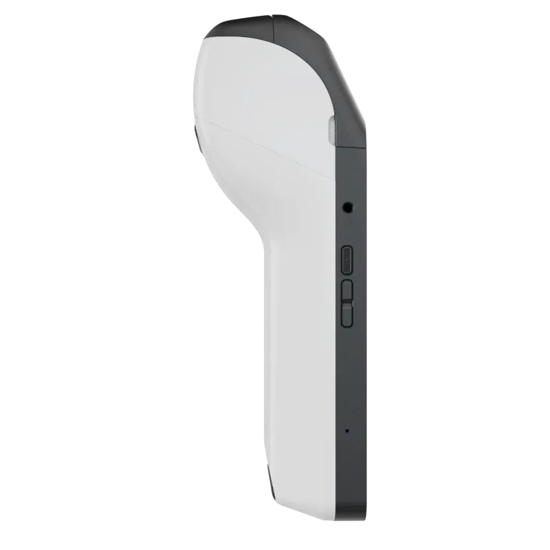 Verifone V660p handheld card terminal with 4G, Wi-Fi and Bluetooth, side view