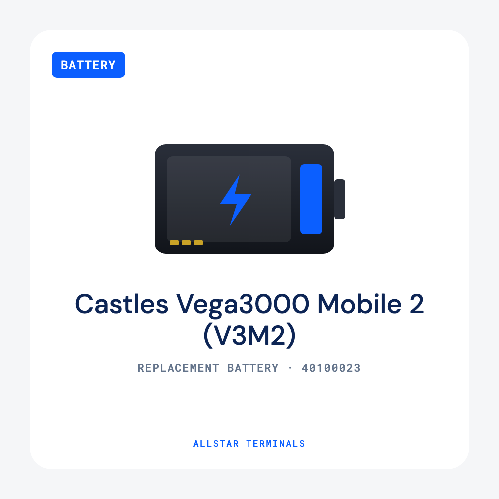 Castles Vega3000 Mobile 2 (V3M2) replacement battery