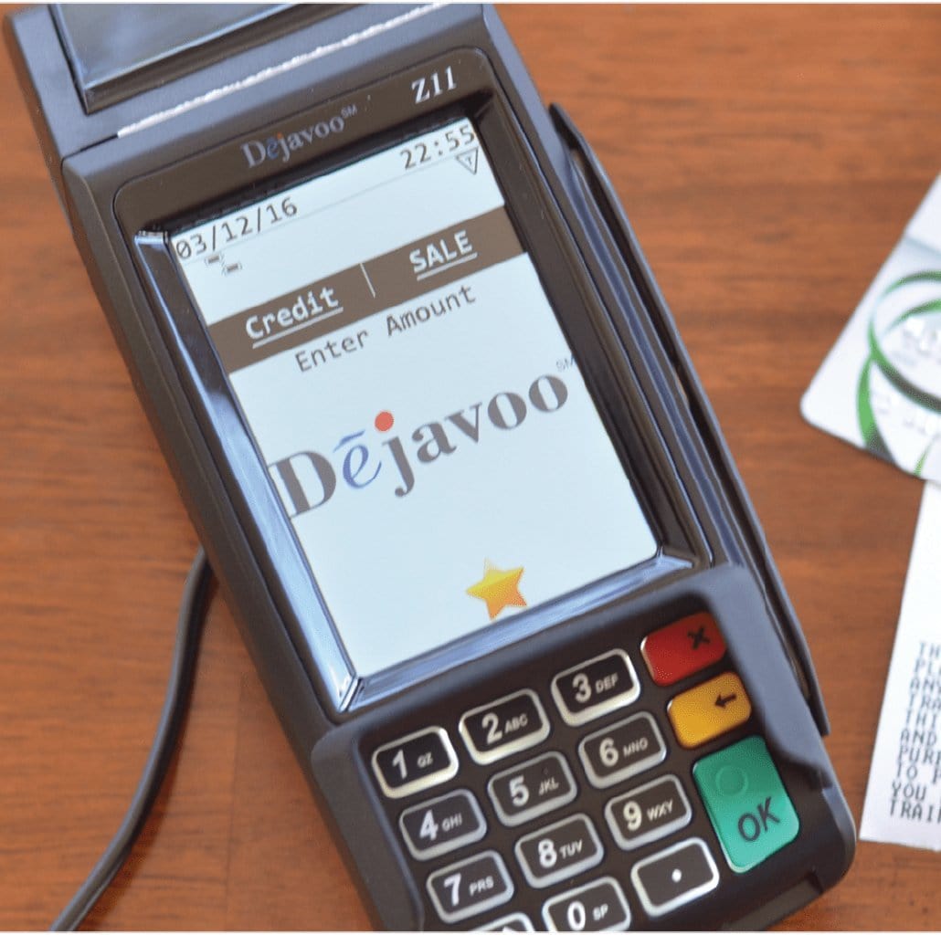 Refurbished Dejavoo Z11 payment terminal with colorful keypad and display