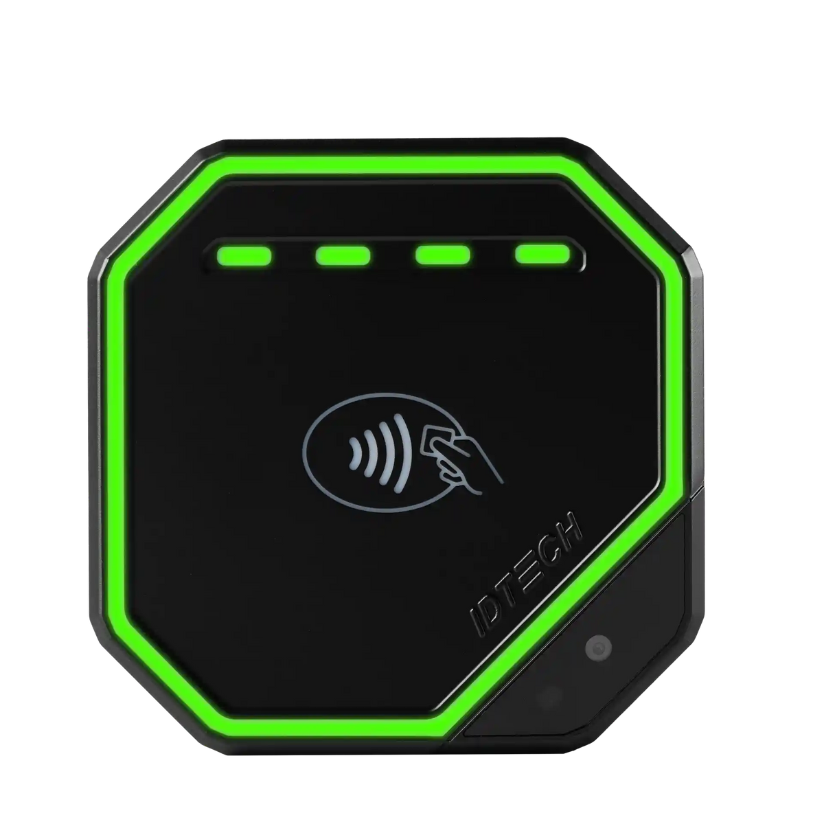 ID TECH VP7200 NFC contactless reader with QR scanner, front view