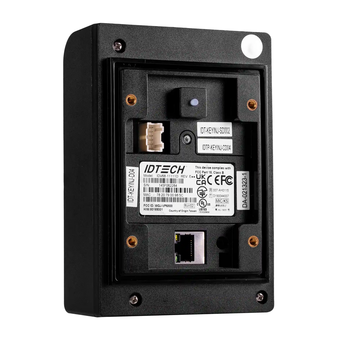 ID TECH VP6800 terminal, back view with ports