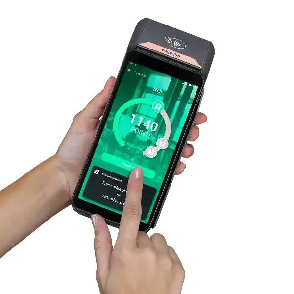 Mobile POS device with digital screen for payment processing