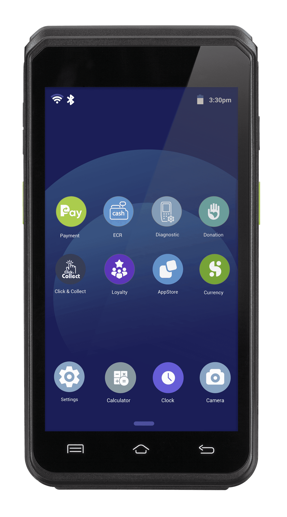 Android POS terminal with touchscreen display for retail payments