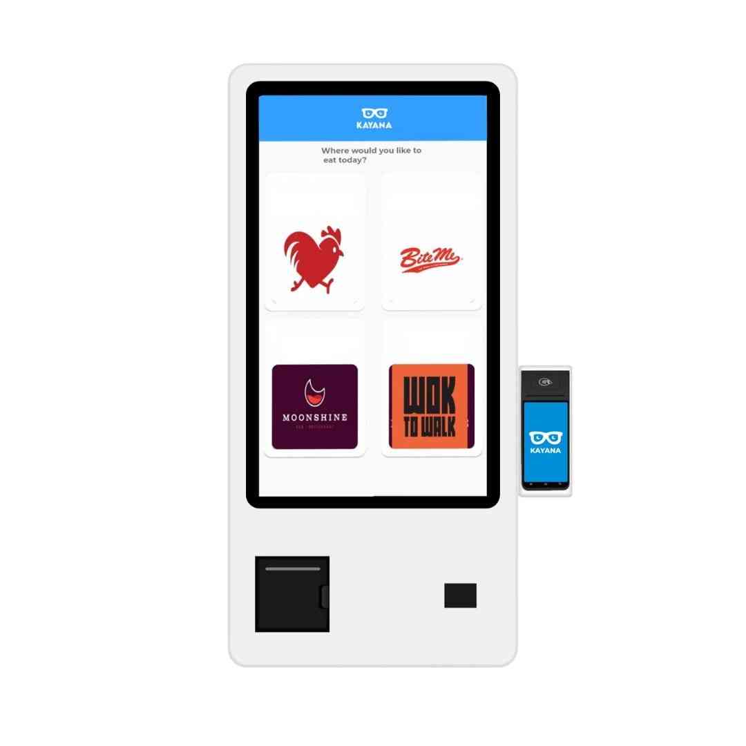 Kayana interactive kiosk with touchscreen interface for food ordering