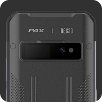PAX A6630 rear customer-facing display and camera