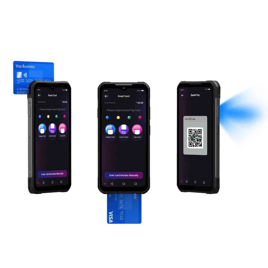 Smartphones with payment apps and credit cards for mobile payments
