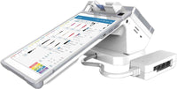 White POS terminal with touchscreen display and integrated card reader for business