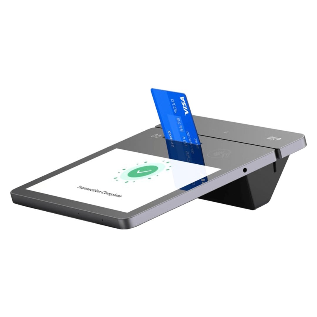 PAX contactless card payment device with digital screen and card insertion slot