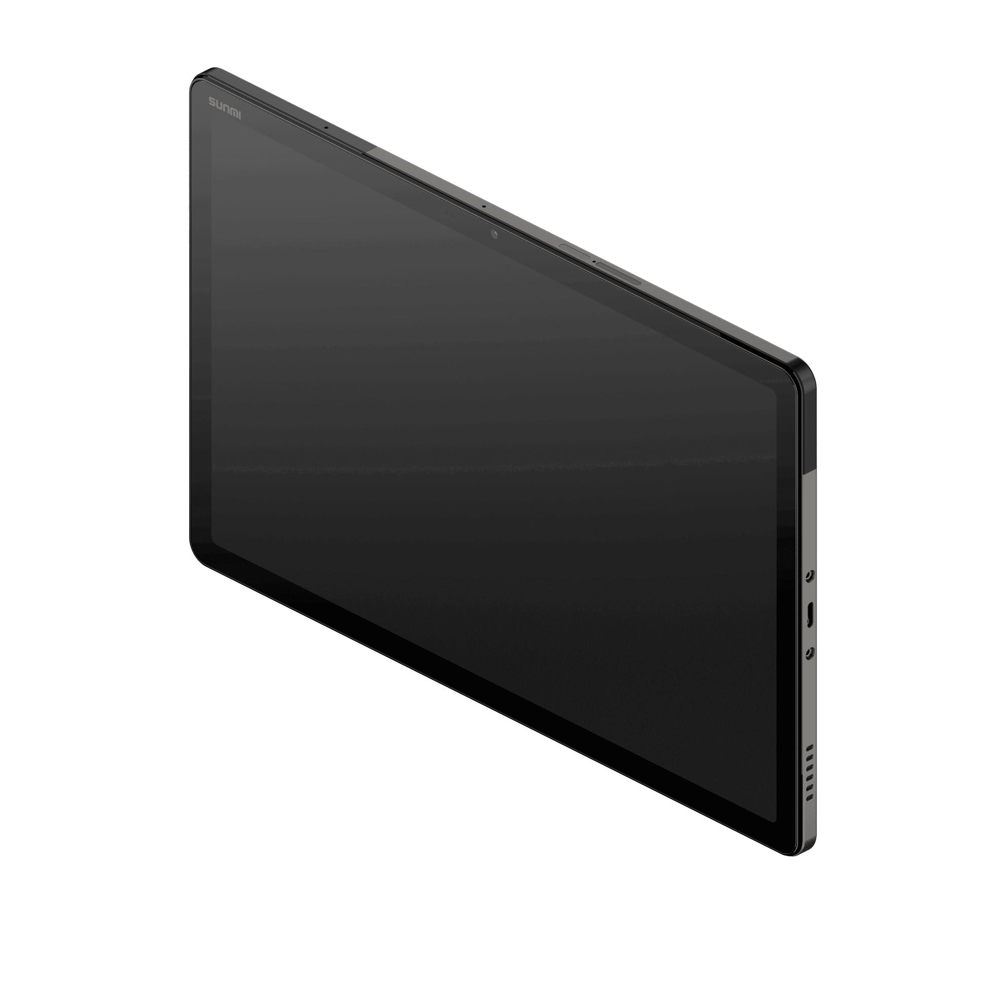 Close-up of SUNMI CPad 11 tablet top edge with ports and buttons