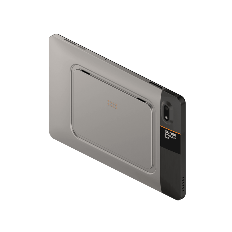 SUNMI CPad 8.7 tablet with sleek metallic finish and ports