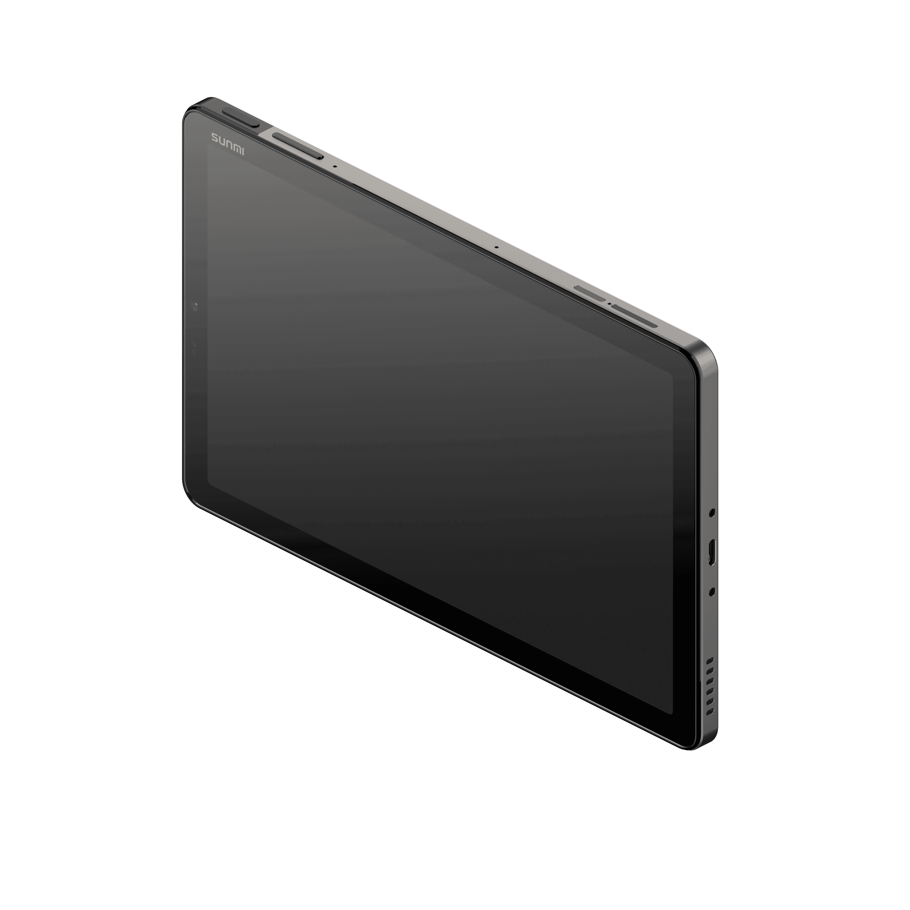 Close-up of SUNMI CPad 8.7 tablet with touchscreen and ports