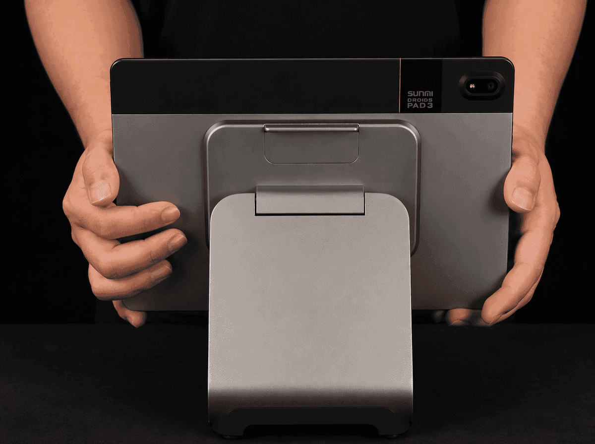 SUNMI CPad desktop base USB POS stand horizontal for stable tablet mounting