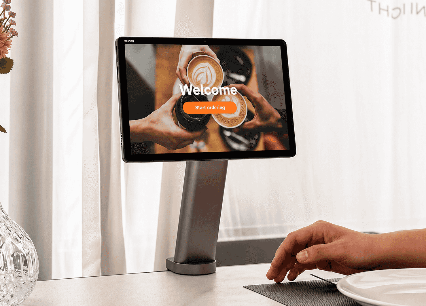 SUNMI CPad Table - Side Fixed High Stand | Elevated POS Stand, Stable Mount for SUNMI CPad Devices - All - Star Terminals