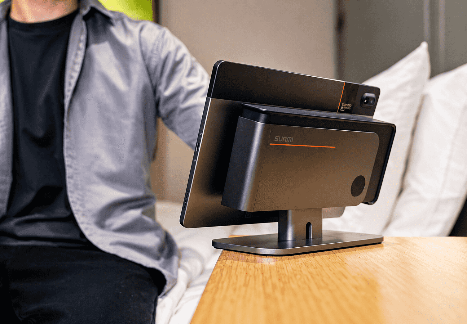 SUNMI CPad Table - Side Fixed Low Stand | Low - Profile POS Stand, Stable Mount for SUNMI CPad Devices - All - Star Terminals