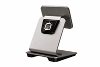 SUNMI POS stand with scanner dock, sleek metal design for retail checkout
