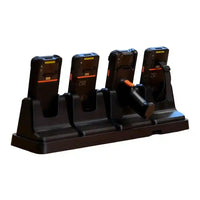 Charging dock with four slots for SUNMI L2s devices, black plastic design