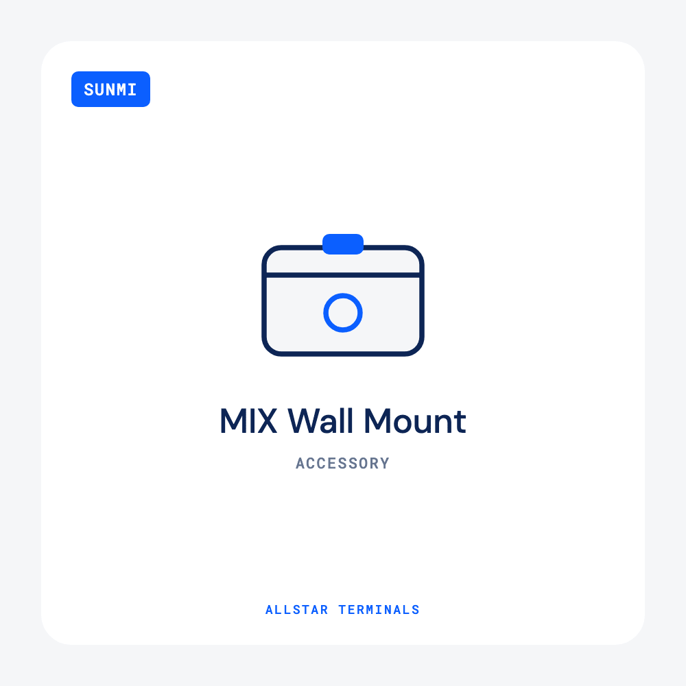 SUNMI MIX Wall Mount | USB-C, RJ45, USB-A, PoE Option - Allstar Terminals