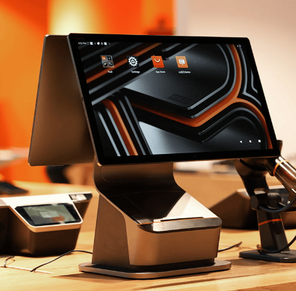 Modern retail POS system with large screen display