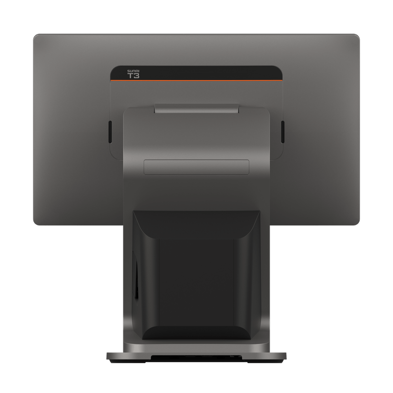 Rear view of SUNMI T3 80MM POS terminal showing side ports and sleek design