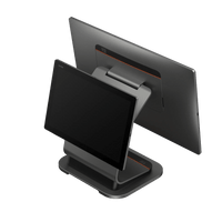 Modern POS system with large display and printer