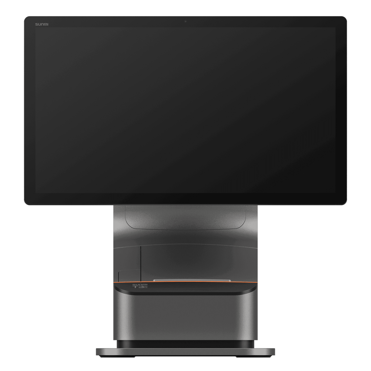 Rear view of SUNMI T3 PRO MAX POS terminal showing screen and ports