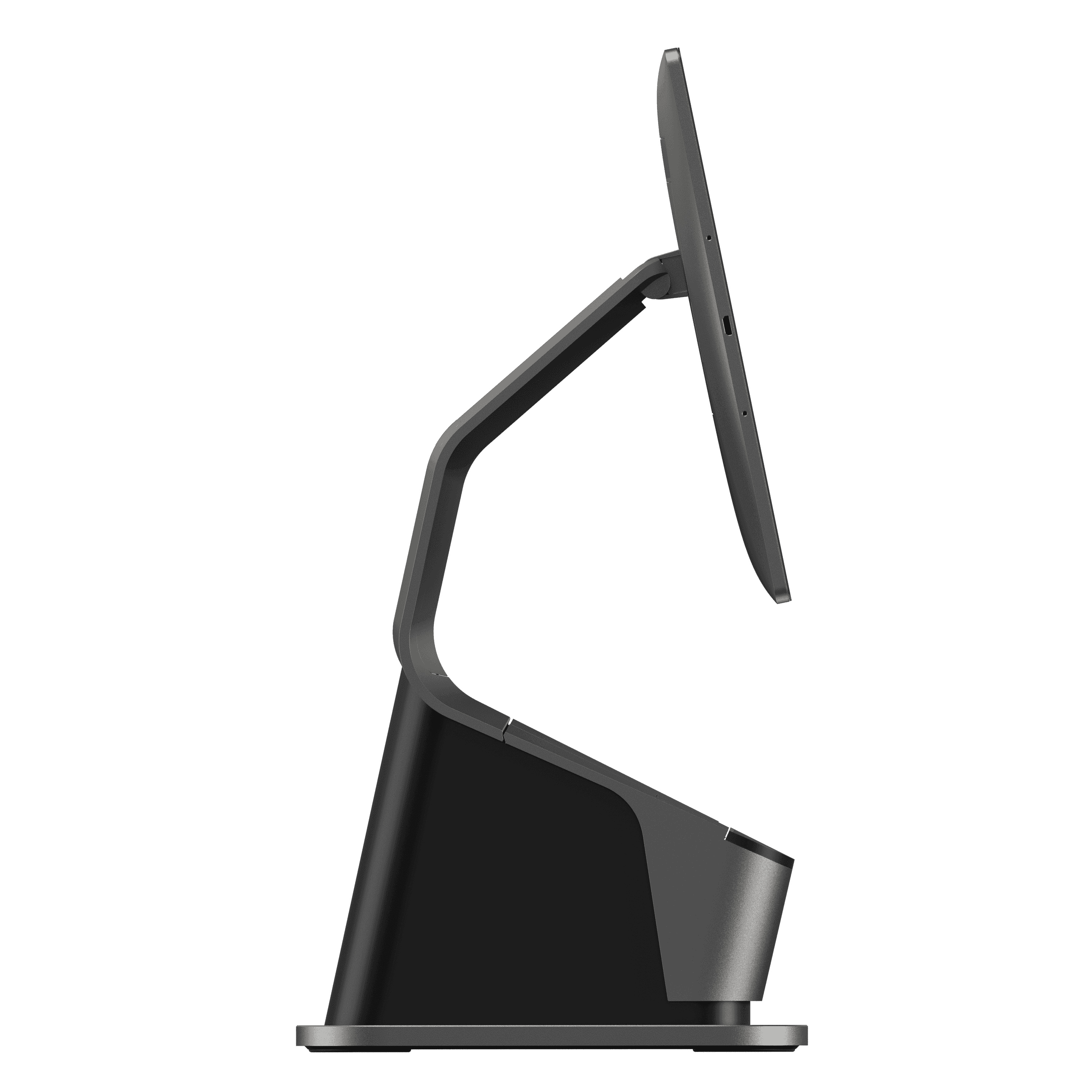 Close-up of SUNMI T3 PRO MAX POS terminal stand and adjustable angle