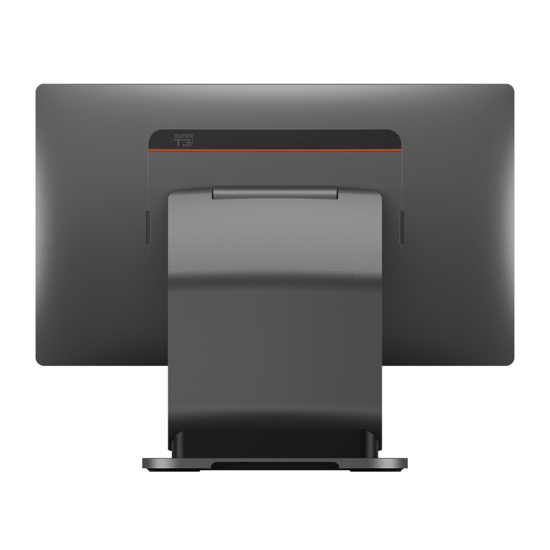 Side profile of SUNMI T3 Pro POS terminal highlighting slim design and adjustable stand
