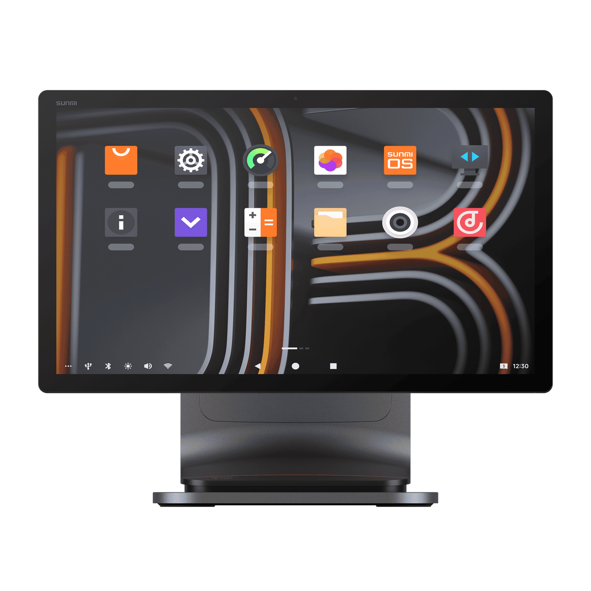 SUNMI T3 Pro desktop POS terminal with 15.6 inch FHD touchscreen, NFC, WiFi, sleek black design