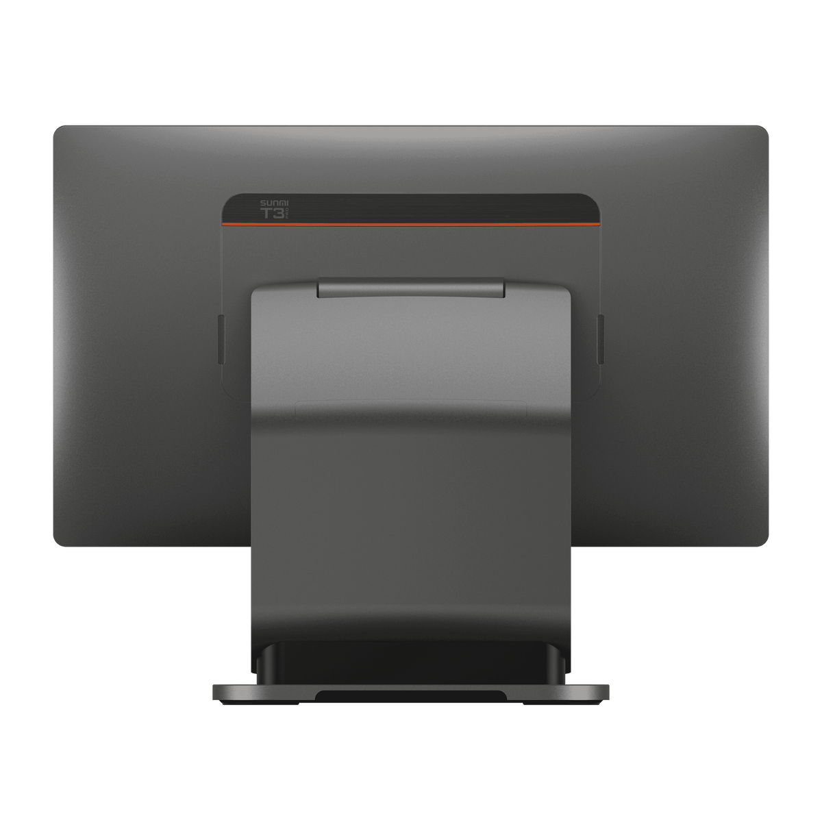Side profile of SUNMI T3 PRO SUPER desktop POS device with adjustable stand in black