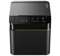 SUNMI V2-LX black compact receipt printer with control panel and connectivity icons