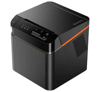 SUNMI V2-LX 80mm kitchen receipt printer with water droplets on surface, black design