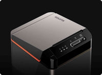 SUNMI V2-LX modern black kitchen receipt printer with control buttons and orange trim