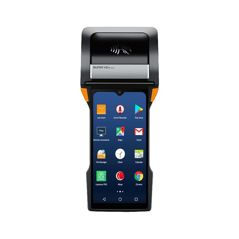 SUNMI V2s Plus mobile POS with touchscreen and built-in printer