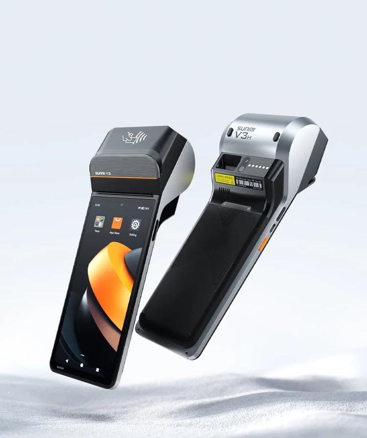 SUNMI V3H Handheld POS – 6.75" 4G Terminal with Built-In 58mm Printer - All-Star Terminals